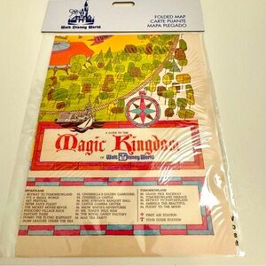 NWT. Disney 50th Anniversary Vault Series Magic Kingdom Folded paper Map.